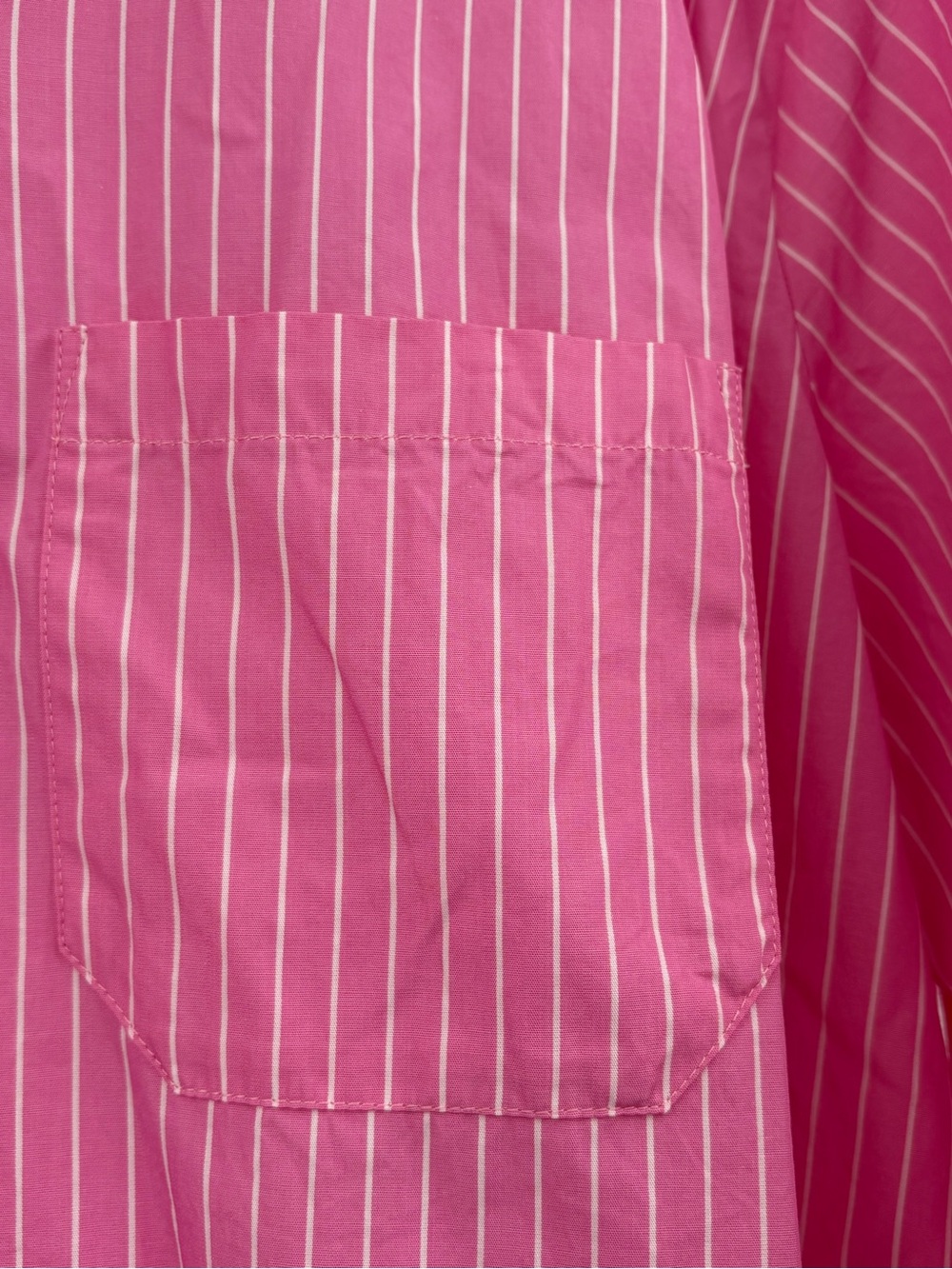 Sézane Max Oversized Pink Stripe Organic Cotton Button Down Shirt FR 44 US 12 - Picture 11 of 16